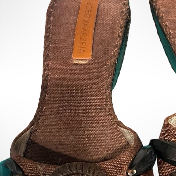BCBGMaxazria wedge sandals with beaded embellishments women’s size 7 - Picture 2 of 5